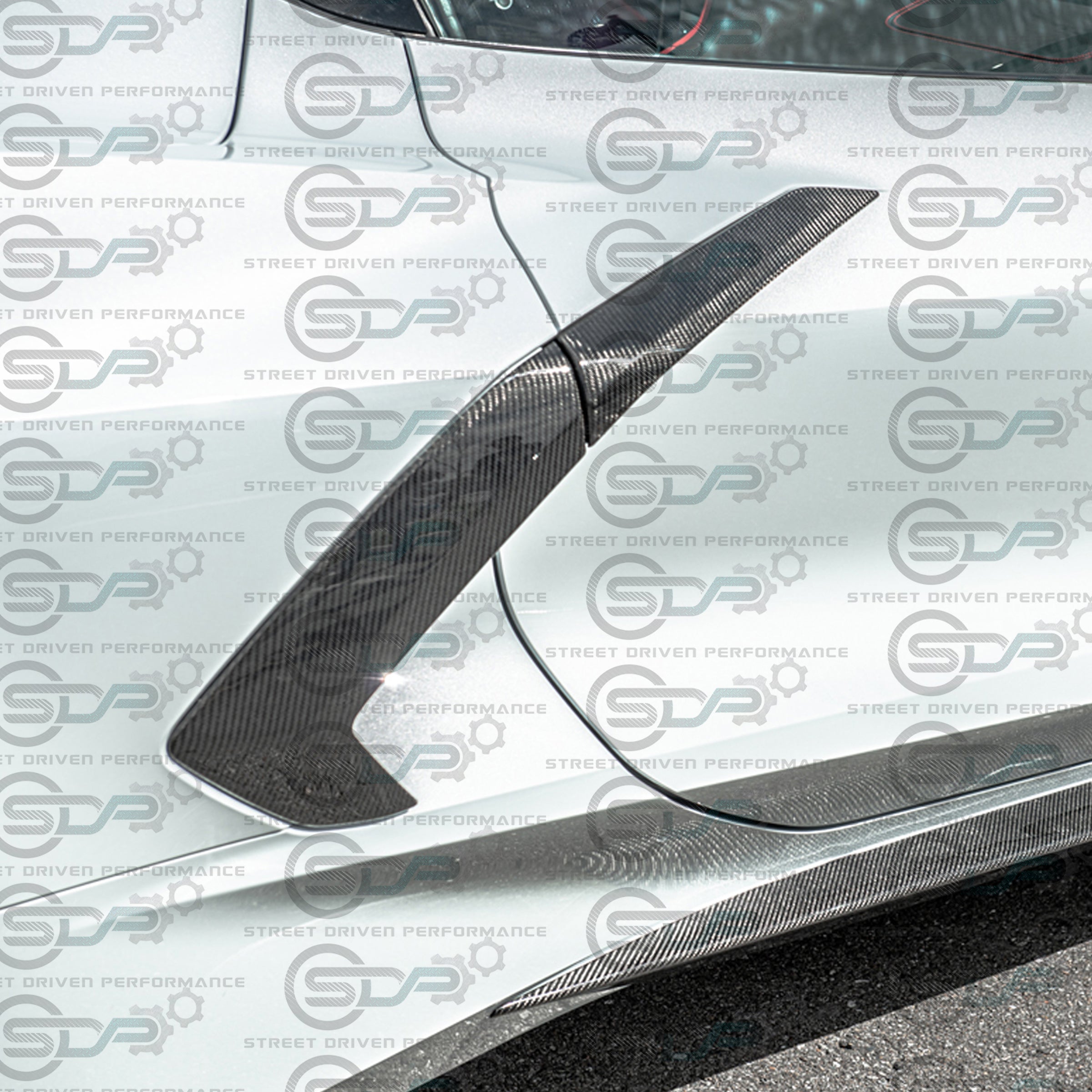 2020+ C8 Corvette - Carbon Fiber Side Door Handle Vent Trim Pair
